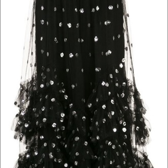 Marchesa Notte sequin embroidered ruffle gown size 8 - Picture 5 of 5